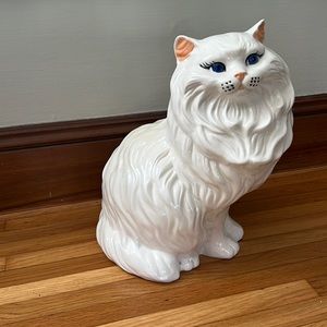 White Ceramic Cat, Life sized and Lovely